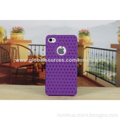 Cross Pattern Anti-dust TPU Cases for iPhone 4S/4